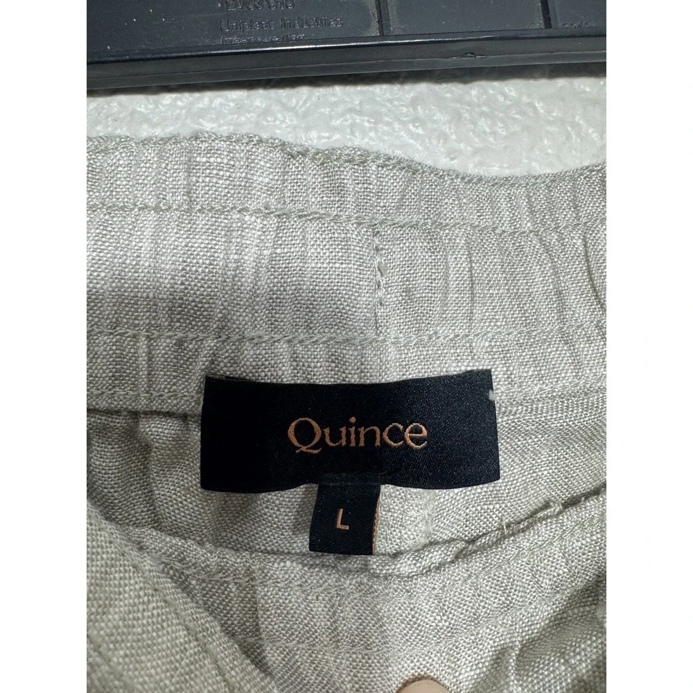 Quince Linen Wide Leg Pants Women L Beige Nuetral Minimal Beach Boho Peasant